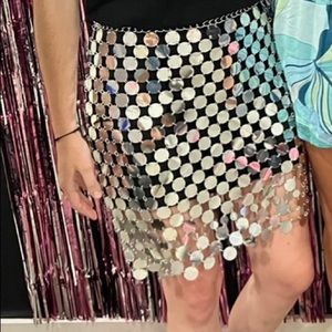 12th TRIBE silver disco skirt